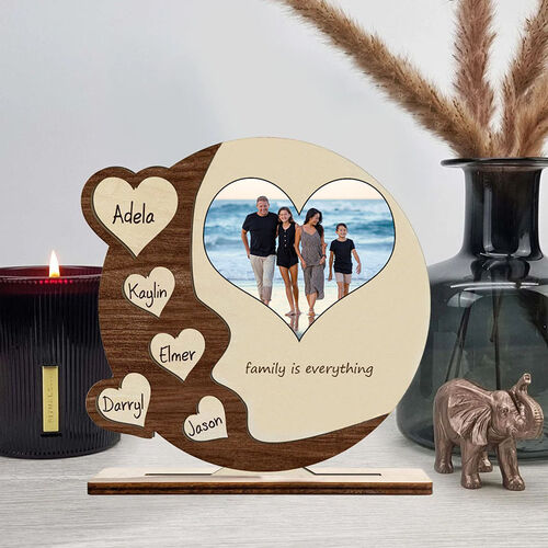 Personalized Family Name and Photo Wooden Frame"Family is Everything"