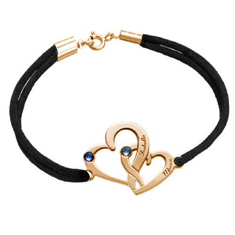 Intertwined Hearts Bracelet With Birthstones