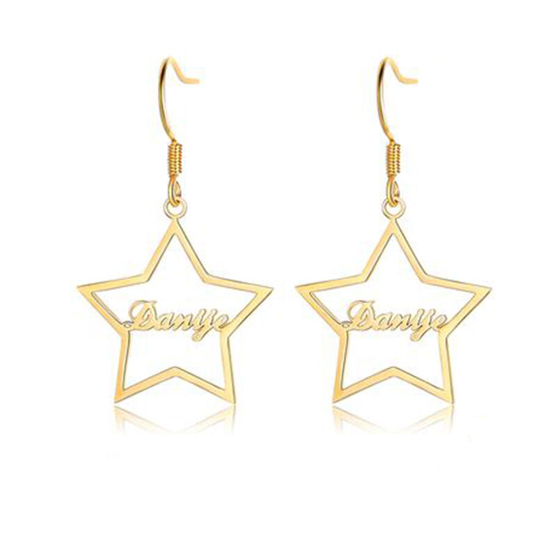 "Memory Of The Stars" Personalized Name Earrings