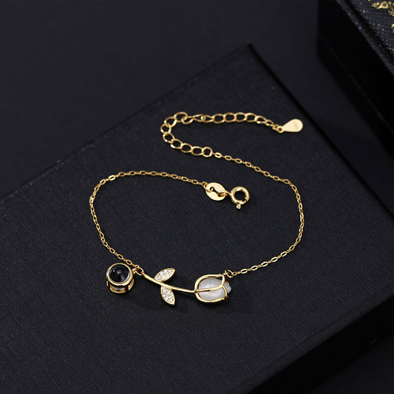 Kaululu Bracciale Cuore Personalizzato Con Proiezione Foto - Regalo Uomo E Donna Per Fidanzati, Compleanno, San Valentino