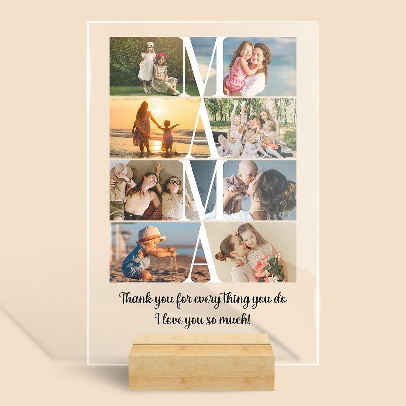Personalized Acrylic Photo Plaque Thank You For Everything You Do Unique Gift for Dear Mom