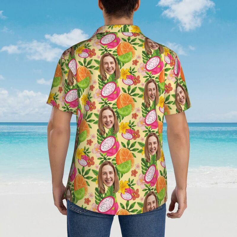 Personalisiertes Herren-Hawaiihemd mit Fruchtaufdruck Unisex für Männer