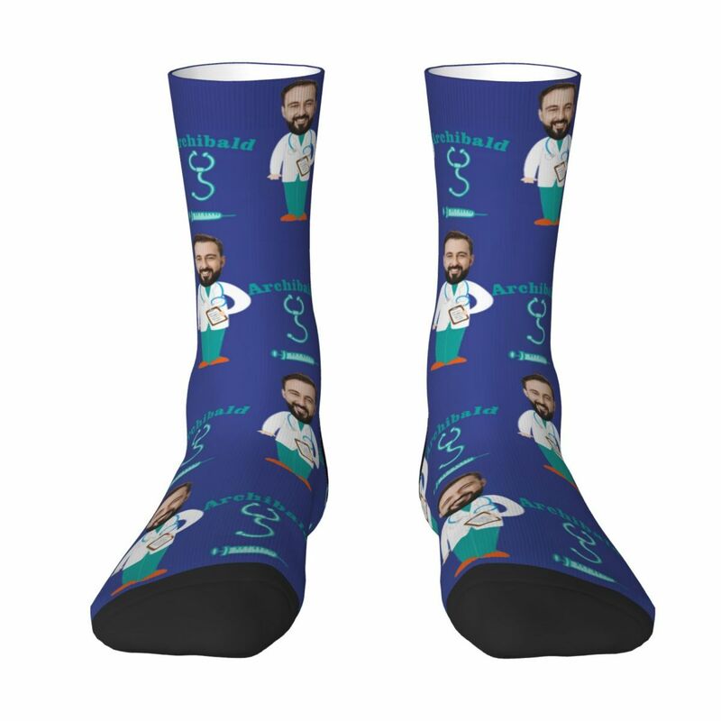 Personalized Face Socks Funny Photos Mid-calf Socks Gifts for Doctor Friends