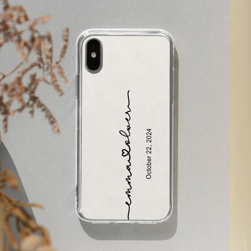 Personalisierte Handytasche mit Namen des Paares süßes Geschenk für Valentinstag angepasst