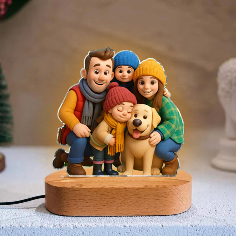 Personalisierte 3D Cartoon Stil Foto Acryl Plaque Licht Home Dekoration