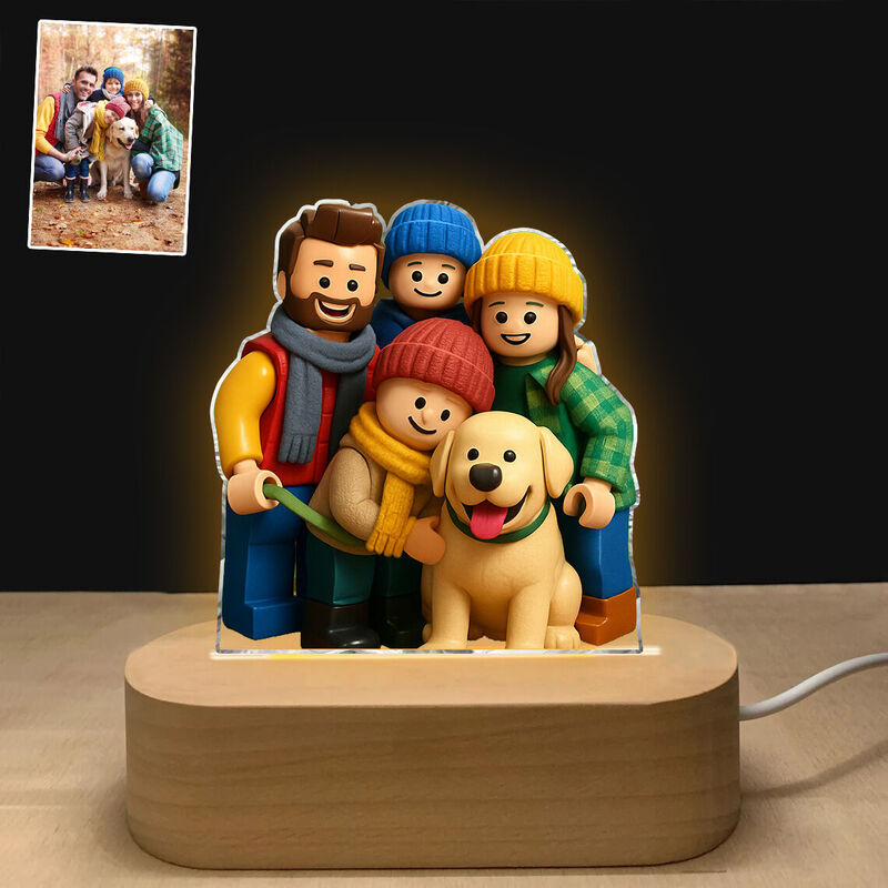 Personalisierte Baustein-Stil Foto Acryl Plaque Licht Home Decoration