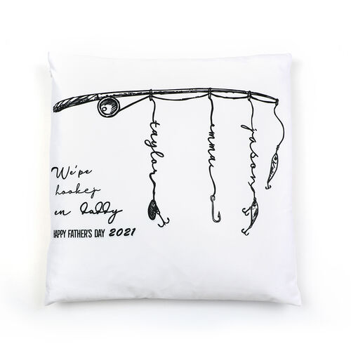 "We're Hooked on Daddy" Custom Engraving Pillow