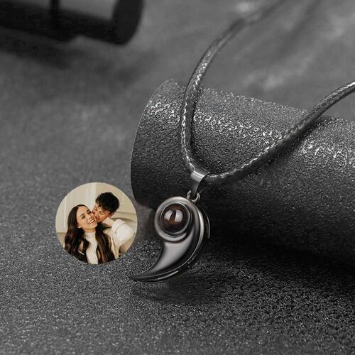 Sterling Silver Personalized Photo Projection Necklace Gift For Couple