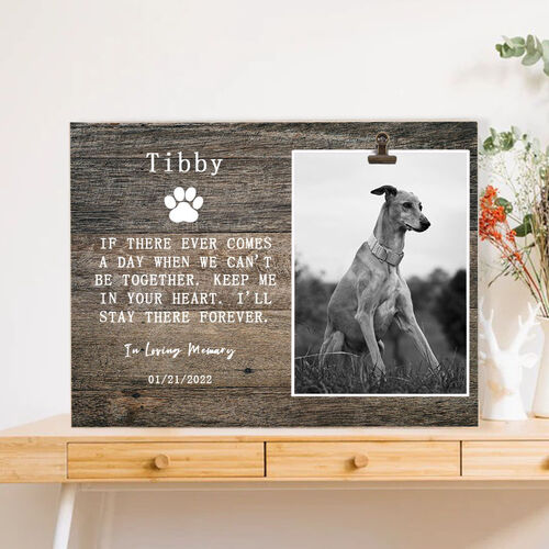 Personalisierter Fotorahmen für Haustiere Gedenkgeschenk "Ich bleibe für immer da"