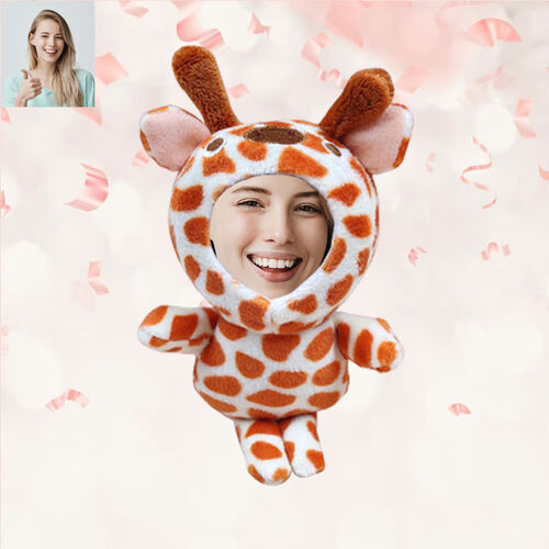 Personalized 3D Custom Face Doll Giraffe Plush Doll Keychain