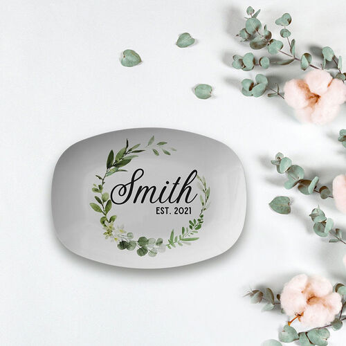 Personalized Name and Date Plate Thoughtful Gift for New Couples
