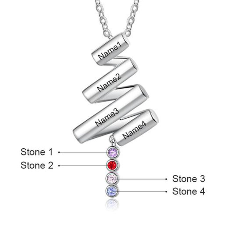 "Christmas Love" Personalized Family Tree Necklace With Birthstone