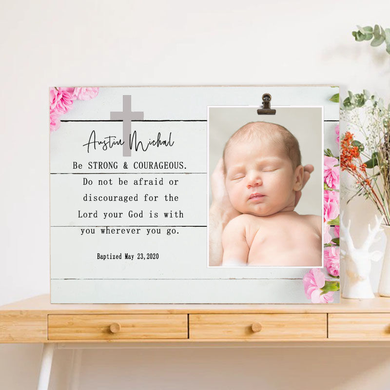 Personalized Photo Frame Baptism Gift for Goddaughter