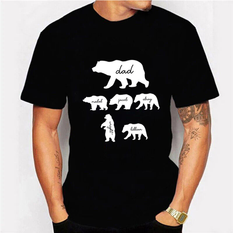 Camiseta con dibujo de osos con nombre personalizado para padre