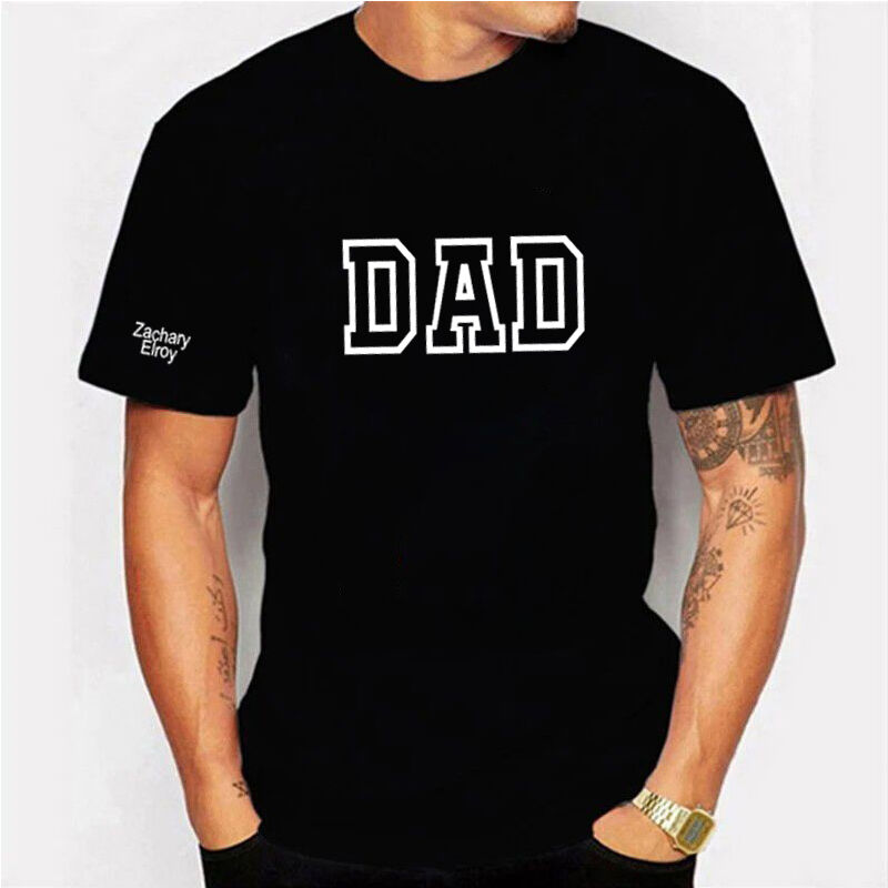 Camiseta personalizada papá con nombre de hijos en la manga