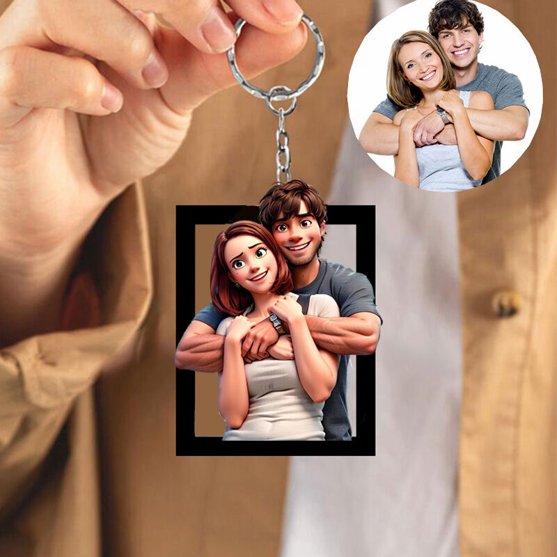Gepersonaliseerde foto sleutelhanger zoet cadeau voor vriendin