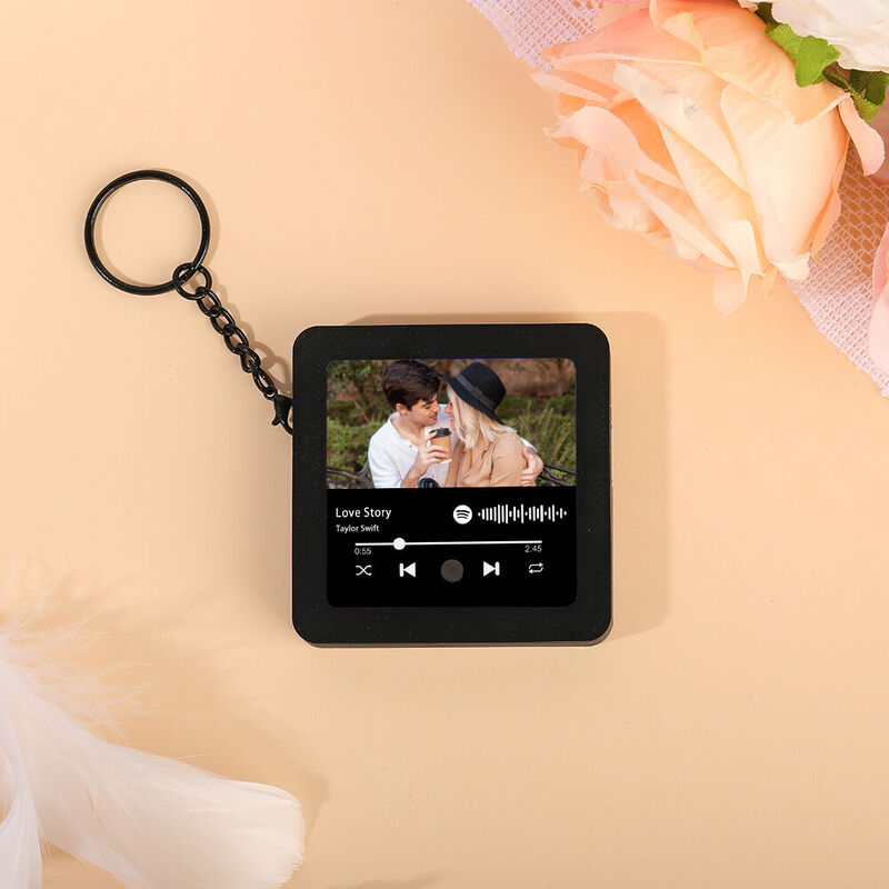 Portachiavi musicale personalizzato con codice Spotify personalizzato Regalo divertente per la coppia