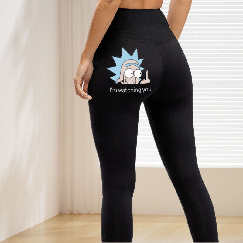 Personalized Leggings I'm Watching You Rick and Morty Funny Design Creative Gift for Her Friends