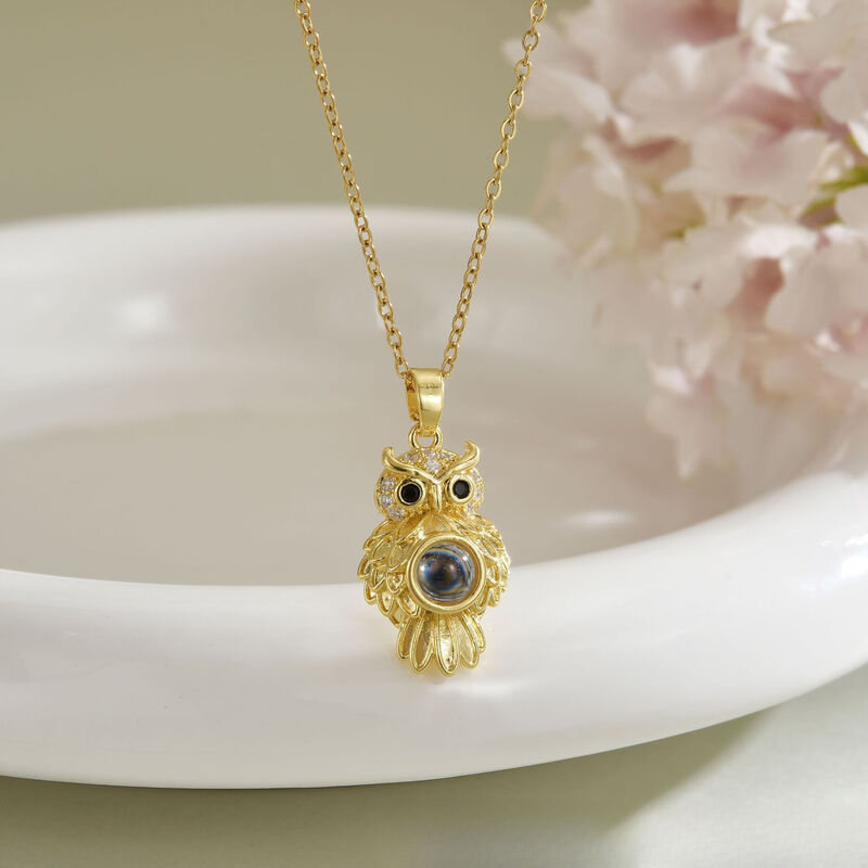 Gepersonaliseerde uil projectieketting een prachtig cadeau voor koppels