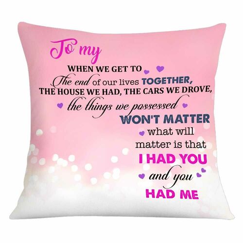 "To My Wife" Personalized Couple Pillow