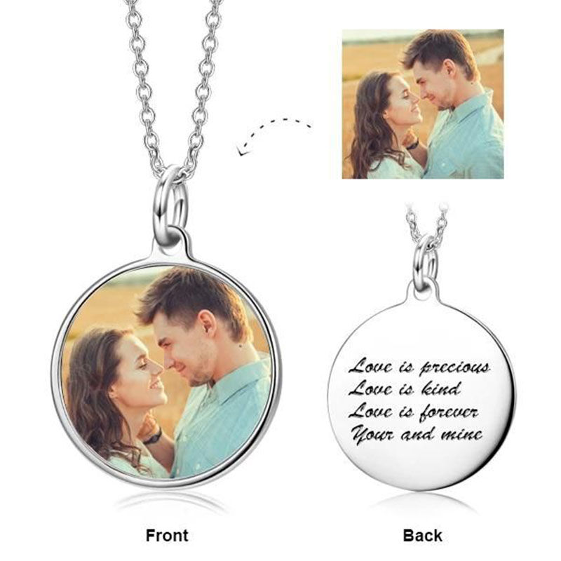 "Because Of You" Personalized Photo Necklace