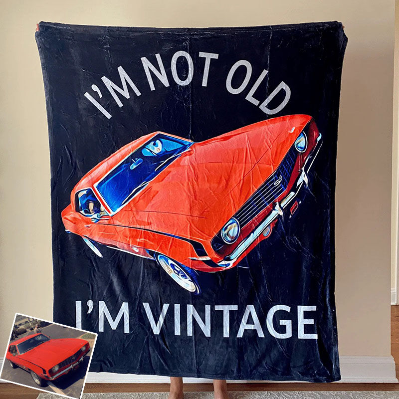 Custom Photo Blanket FashionableDesign Gift for Dear Dad "I'm Not Old"
