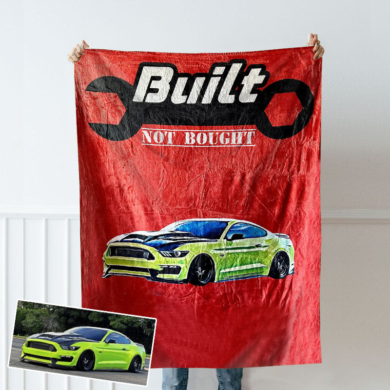 Custom Picture Car Blanket with Tool Pattern Creative Present for Uncle "Built Not Bought"