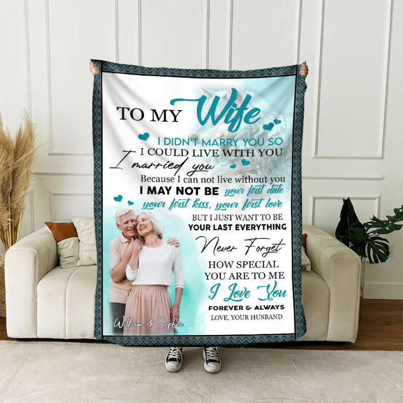 Personalized Picture Blanket Unique Design Gift for Wife "I Could Live With You"