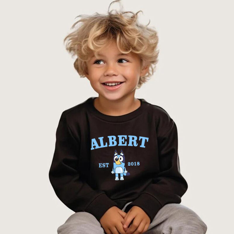 Personalized Children Sweatshirt Customized Name And Year With Anime Pattern Special Gift For Boys