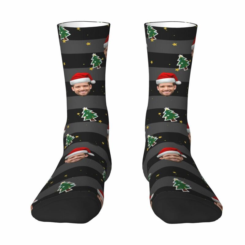 Chaussettes personnalisées pour hommes avec motif d'arbre de Noël, cadeau de Noël pour lui