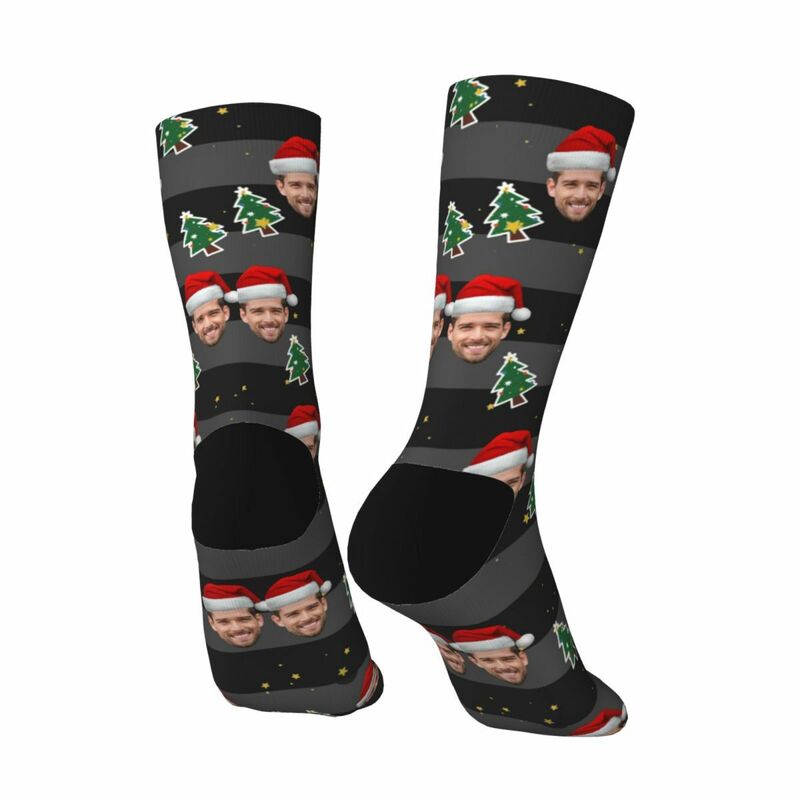 Chaussettes personnalisées pour hommes avec motif d'arbre de Noël, cadeau de Noël pour lui