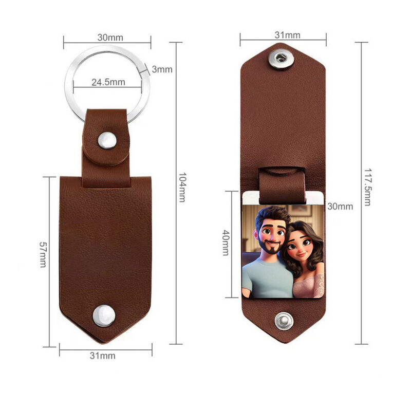 Gepersonaliseerde cartoon foto sleutelhanger zoete cadeau voor koppels