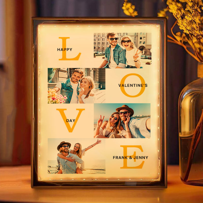 Personalized Picture Mirror Lamp Special Design Gift for Couples
