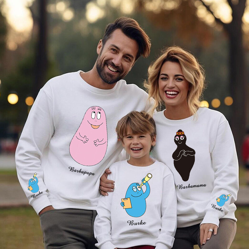 Personalized Parent-Child Clothing Customized Cute Icon Gifts for Family