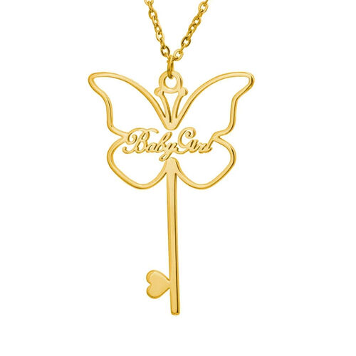 "Be Loved" Personalized Butterfly Name Necklace