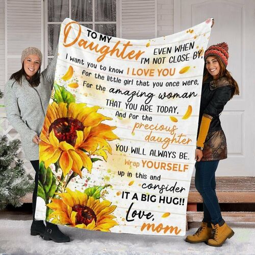 Little Girl Family Love Letter  Blanket Gift from Mom to Daughter