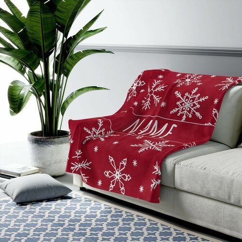 Rote Warme Decke Winter Mit Schneeflocken-Muster Herzerwärmendes Weihnachtsgeschenk