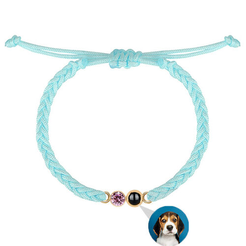 Custom Birthstone And Picture Projection Bracelet Modish Birthday Gift