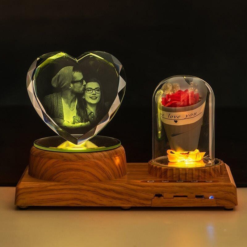 Custom Bluetooth Colorful Music Photo Lamp-Diamond Heart