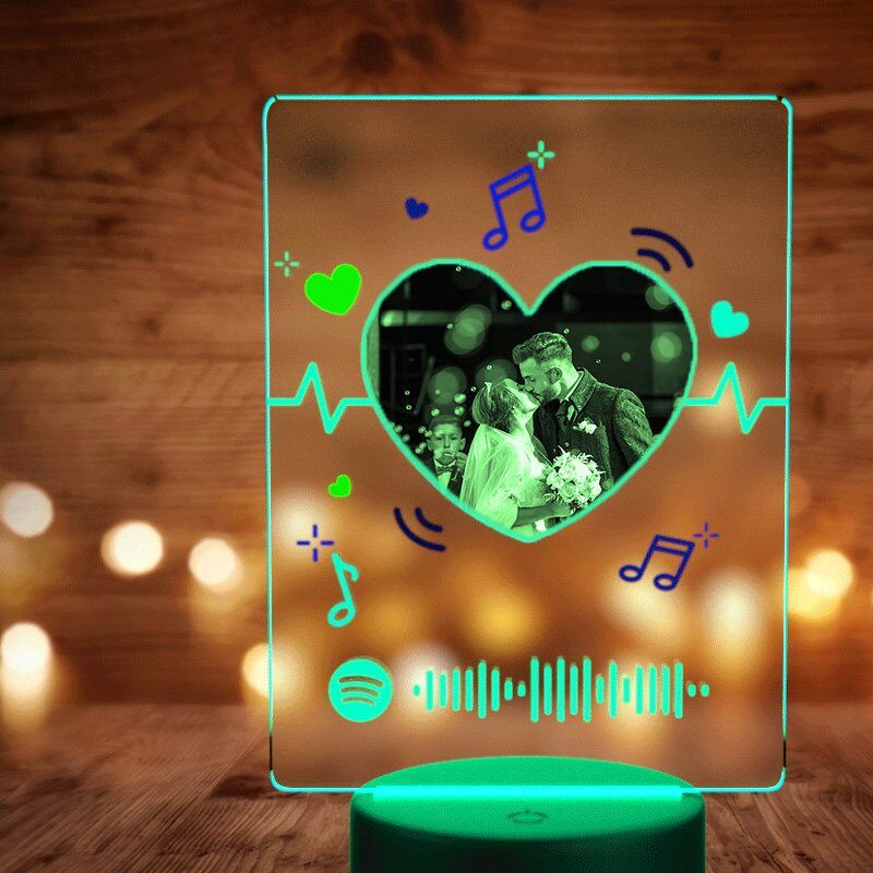 Benutzerdefinierte Spotify Plaque Song und Foto-Lampe für Lover-mit 7 Farben