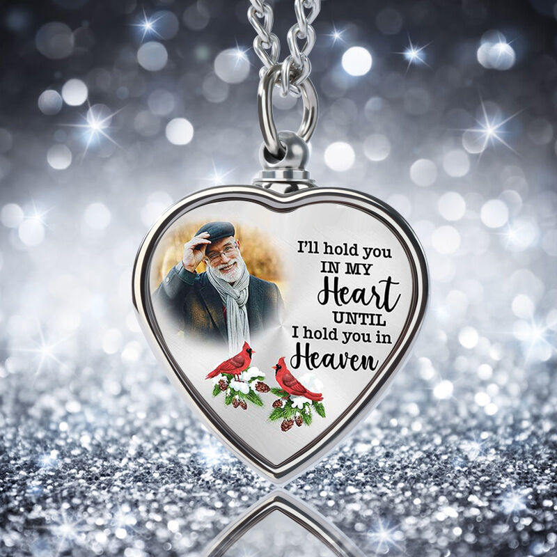 Hold You in My Heart Till Hold You in Heaven Custom Picture Memorial Urn Necklace