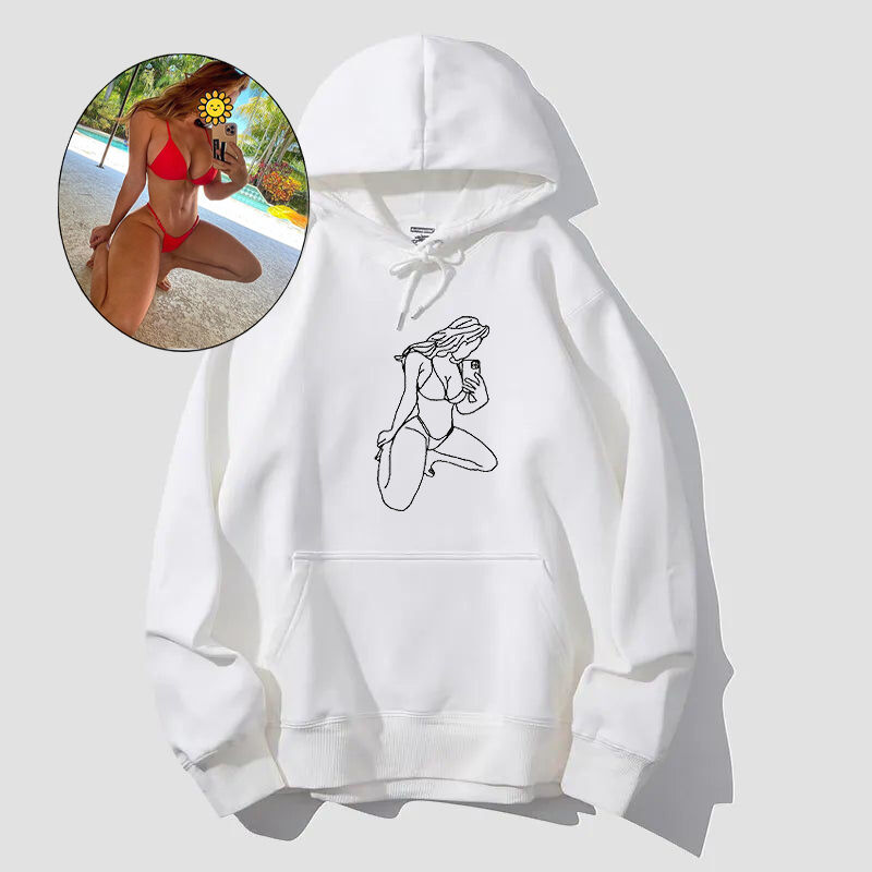Personalized Hoodie Custom Embroidered Spicy Photo Attractive Gift for Boyfriend