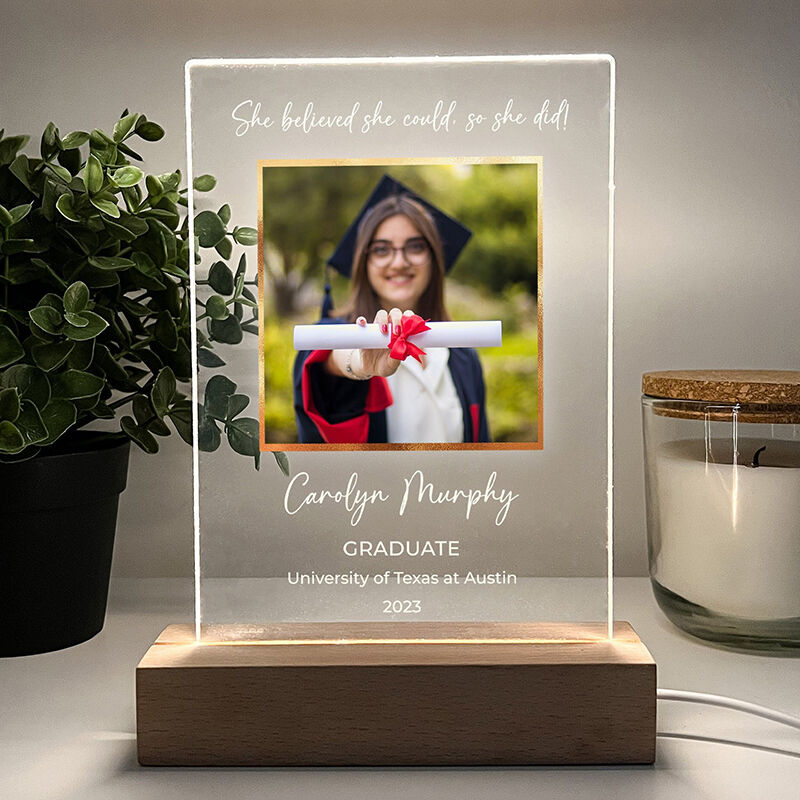 Personalized Picture Night Light Precious Present for Graduation