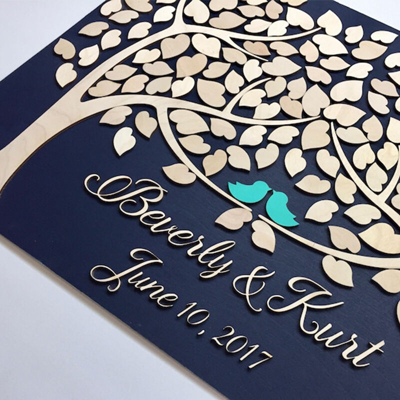 Libro De Invitas Cuadrado Personalizado Con Inserciones De Hojas Para Una Boda Dulce