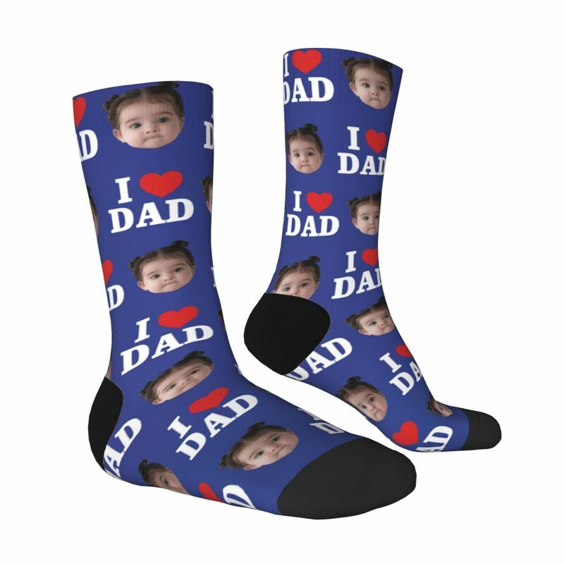 Calcetines con Cara Personalizados «I Love Dad» Regalo de Papá para el Día del Padre