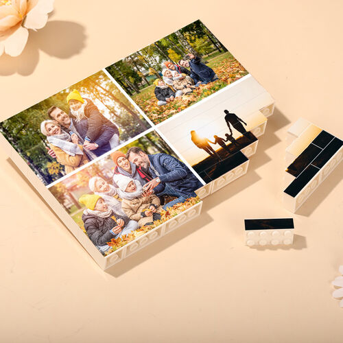 Cornici Personalizzati con 4 Foto in Puzzle per Famiglia