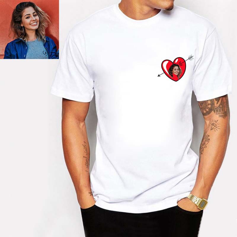 T-shirt photo personnalisé Percez le cœur avec une flèche