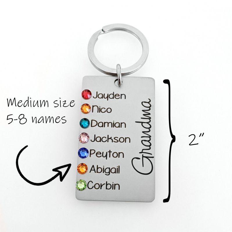 "Liebe Abuela" Personalisierter Schlüsselanhänger mit Wunschgravur und Geburtsstein