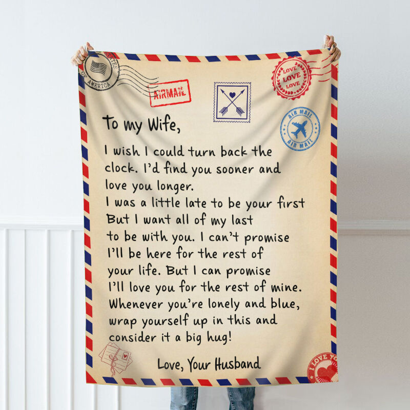 New Style Personalized Love Mail Letter Blanket to Wife from Husband