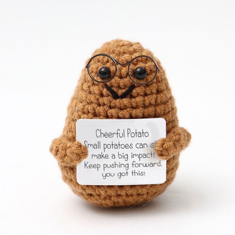 Handgehäkelte Kartoffel-Positiv-Puppe Positive Puppe mit Brille Besonderes Geschenk für Kinder